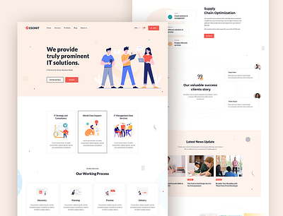 IT Management Website design agency business clean corporate creative agency illustration landing page ui ux website