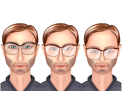 One person three people art artwork avatar branding design glass glasses icon illustration logo man modern pencil people procreate professional professors sketch