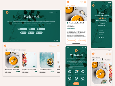 LifeFive Editorial Web and Mobile App editorial mobile app ui ux uxdesign web