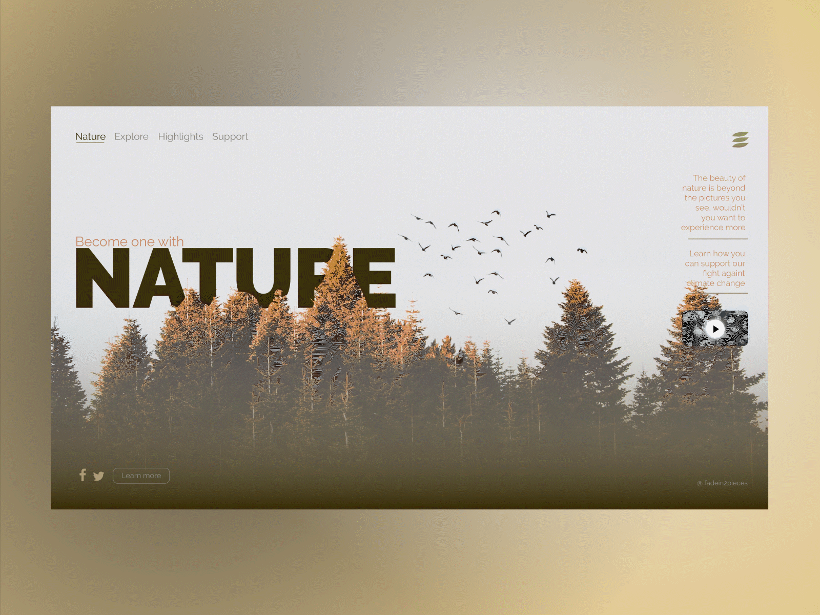 Climate Change Awareness Web designs animated gif app design inspiration landing page minimal ui ux web
