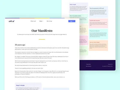 Our Manifesto cards colors design fonts manifesto texts ui user experience user interface ux