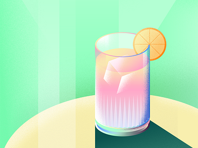 Cocktail cocktail colourful colours drink ice cube illustration isometric light pink summer texture