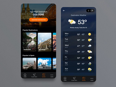 Flight Destination app branding dark mode design flight graphic design minimal mobile ui ui design uiux ux ux design web design