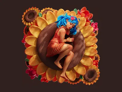 3d Flower character illustration 3d 3d art blender3d cartoon cgi character character design clay illustration kashcgart kashish kashish arora