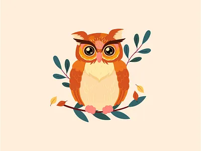 Owl - Children's Book Illustration bird book childrens book composition design editorial flat illustration magazine print texture vector