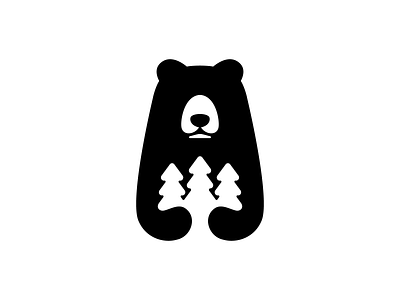 Bear and Forest animal animal logo bear bears black cartoon design forest grizzly logo logodesign logomark logotype minimal nature negative space simple symbol teddy wildlife