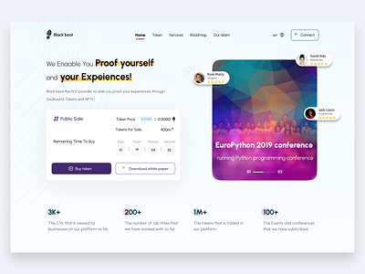 ICO Landing Page about us app avanod buy token cryptocurrency design graphic design ico illustration landing page nft our services roadmap soulbound timer token ui ux white paper why choose us
