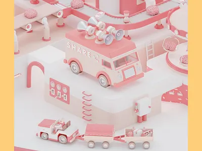 Generator detail 3d 3d art 3d artist 3d illustrator blender blender 3d c4d car conveyor digital art digital illustration icon illustrator money render share ui ux web website