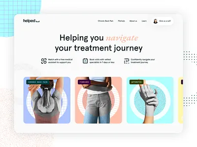 Helped Website (Made in Webflow) brand brand designer brand identity brand studio branding design health health tech icon illustration landing page logo typography ui webflow