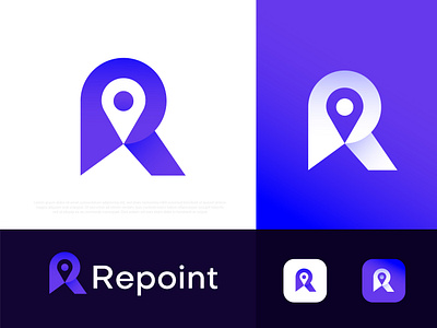 Repoint Modern Logo abstract app icon best logo designer portfolio brand identity design branding business corporate gradient illustration logo logo designer logo icon symbol logo mark logotype modern logo place logo point logo r r logo typography