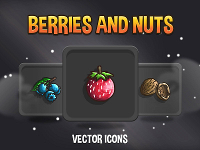 Berries And Nuts Icon Pack craftpix gameassets gamedev icons indiedev