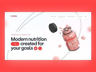 HVMN Website Concept first screen health hero section interface ui ui design ux ux design