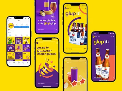 Glup App Social Media Branding 3d app app design beer branding customer experience design digital marketing graphic design illustration interface logo mobile mobile app smm social media ui user experience ux web marketing