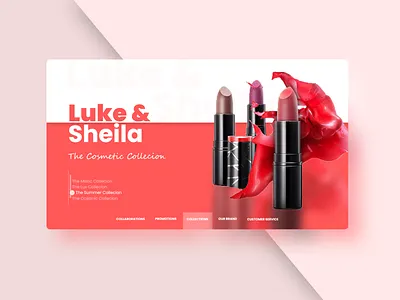 Cosmetics Landing Page Design design flat illustration landing page minimal typography ui ux web website