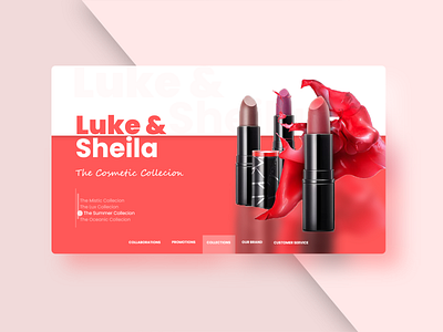 Cosmetics Landing Page Design design flat illustration landing page minimal typography ui ux web website