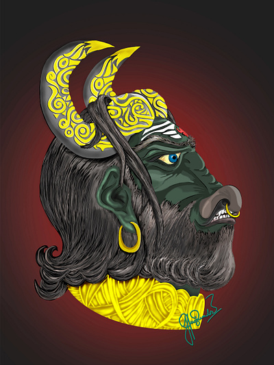 Digital Art Mahisasur- Demon King 2d artwork cartoon comic digital art fan art icon identity illustration illustration art portraits