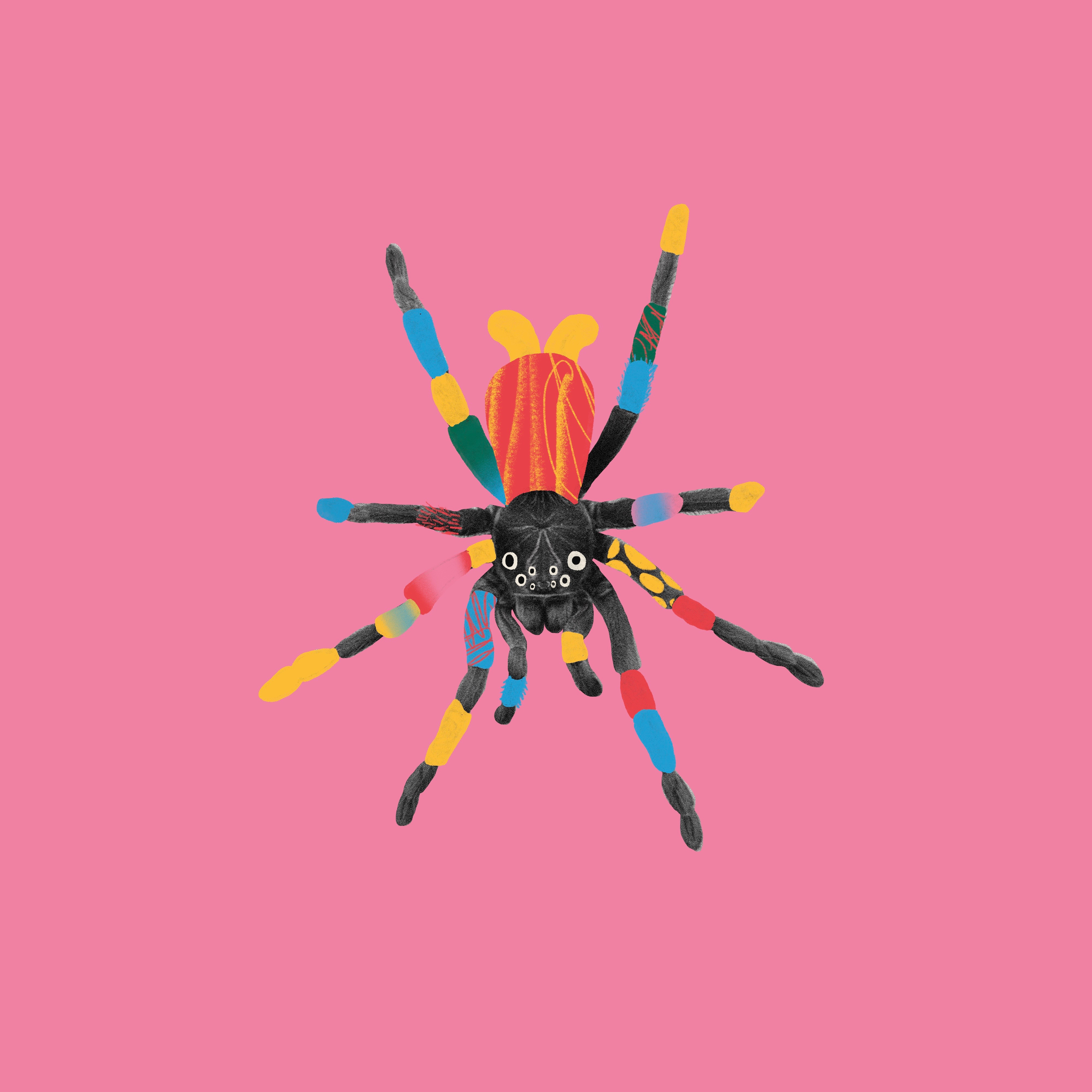 La Araña abstract character collage design digital art illustration shapes spider textures