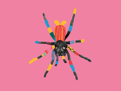 La Araña abstract character collage design digital art illustration shapes spider textures