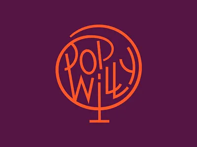 Pop Willy logo branding custom type graphic design logo pop tree typographic logo typography vector