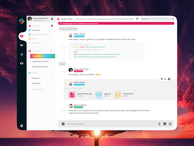 Slack Dashboard Redesign Challenge branding chat chatbox dashboard team teamwork working