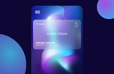 Fit Card Glass Morphism app cards ui fitness glassmorphism