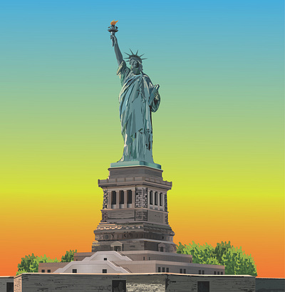 illustration statue of liberty 01 design illustration vector