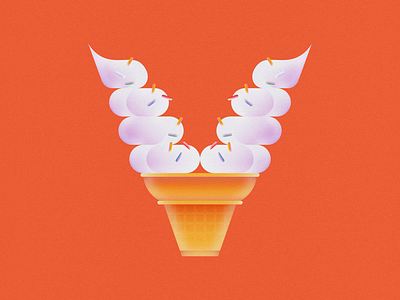 V is for Vanilla • 36 Days of Type 2d 36 days of type 36daysoftype 36daysoftype08 alphabet cake cone cone design flat food gradient ice cream ice cream cone illustration letter v minimal soft serve typography vanilla vector