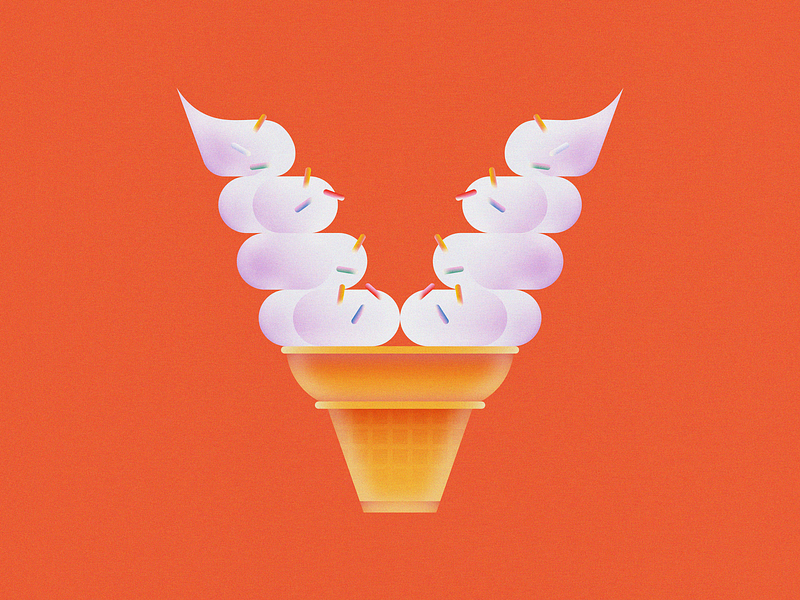 V is for Vanilla • 36 Days of Type 2d 36 days of type 36daysoftype 36daysoftype08 alphabet cake cone cone design flat food gradient ice cream ice cream cone illustration letter v minimal soft serve typography vanilla vector