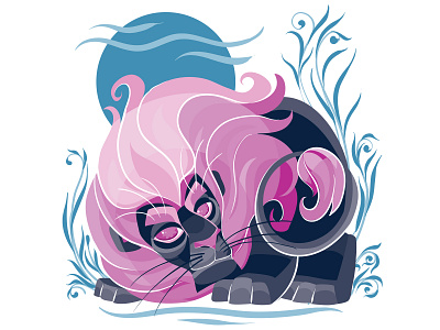 Leo animal art character concept design flat illustration illustrator vector