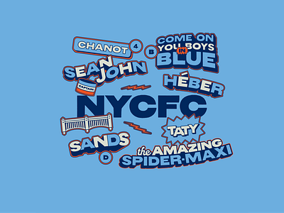 City ‘til I die! blue branding design futbol graphic design illustration illustrator mls new york city football club nyc nycfc soccer sticker typography