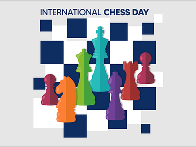 International Chess Day ajedrez animation board checkers chess chess day color design graphic design graphics icon illustration international chess day motion graphics