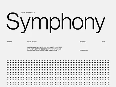 Symphony app branding clean design editorial flat magazine minimal type typography ui ux web website