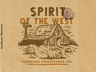Spirit of The West badge design branding design for sale farm farming handdrawn illustration t shirt design typography vintage vintage badge vintage design western