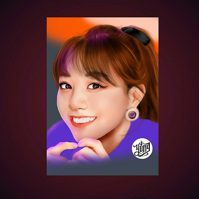 Digital painting of Jihyo digital painting girl illustration jihyo twice twicefanart twicefanart