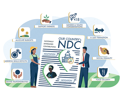 Farmers engaging with Government on Climate Change adobe illustrator climate change document farm farmer farming icons illustration policy