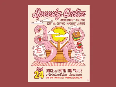 Speedy Ortiz Poster design festival gig poster illustration illustrator poster design summer typography vector