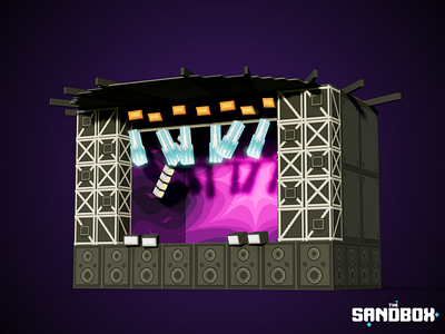 Music Concert Venue 3d 3d art dance environment design environmental event game art game asset gamedesign illustration lights magicavoxel outdoor rock sing voxel voxel art voxelart