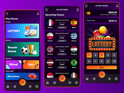 iGaming & Gambling | Lottery App app casino figma gamling igaming lottery mobile app sport ui ux