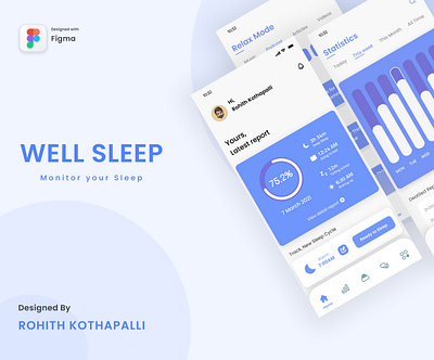 Well Sleep | Sleep monitor App UI | casestudy fitness sleep monitor uidesign well sleep
