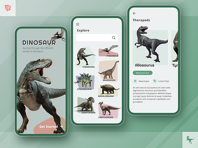 Dinosaur Exploration App airship app app design design mobile app mobile application organic shapes pastels ui user experience ux