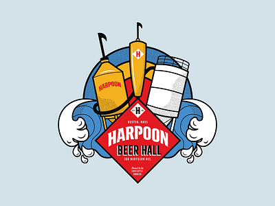 Harpoon Beer Hall Shirt Design badge beer clothing design harpoon illustration shirt design tshirt vector