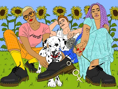 Dr Martens 1461 shoe adobe colorful dr martens editorial illustration feminism popart shoes app style
