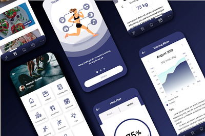 Fitness & Workout App application bodyfit fitness fitnessapp fitnessworkout mockups uiux workout workoutapp