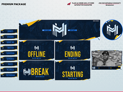 MH in a custom overlay package! 3d animation branding design graphic design illustration layout logo motion graphics streaming twitch twitch overlay ui vector