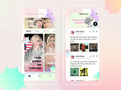 Entertainment News app ui ux