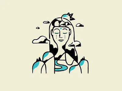 Ponder brain hand drawn illustration mental health mindful mindfullness mindfulness mindset ponder procreate thought thoughtful