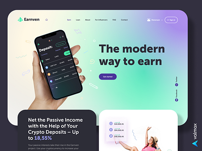 Earnven | DeFi, Blockchain and Crypto platform animation bitcoin blockchain branding concept crypto cryptocurrency defi design graphic design illustration logo minimal platform ui uiux ux vector web website