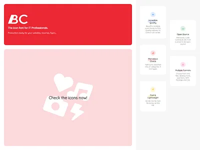 BC-Font website: Redesign (1/3) font icon iconfont landing typography ui website