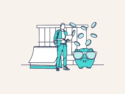 Staffyou rebrand: Illustration 'Employee' branding digital illustration illustration piggybank procreate staffyou tech branding visual identity