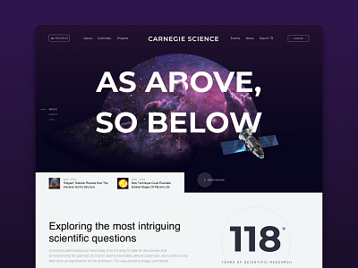 Carnegie design home home page landing school science slider ui university ux web web design website